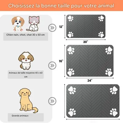 ZooVenture Tapis Gamelle Chien Chat - Absorbant, Antidérapant ZooVenture Tapis Gamelle Chien Chat - Absorbant, Antidérapant