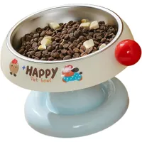 ZooVenture Bol Eleve Inox Chat Chien Blanc Bleu