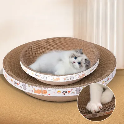 FurryFusion Catteau en carton ondulé en forme de bol FurryFusion Catteau en carton ondulé en forme de bol
