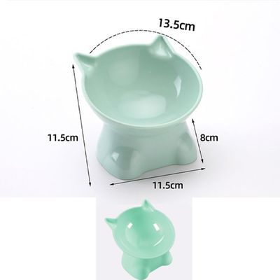 ZooVenture Schräger Katzennapf – 15°, Grün, 13 x 7,5 cm