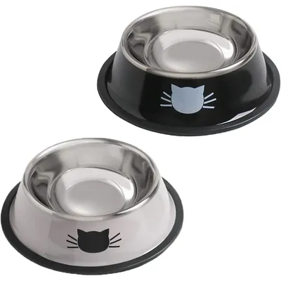 ZooVenture Gamelle Chat Inox 2 Pièces Anti-dérapante ZooVenture Gamelle Chat Inox 2 Pièces Anti-dérapante