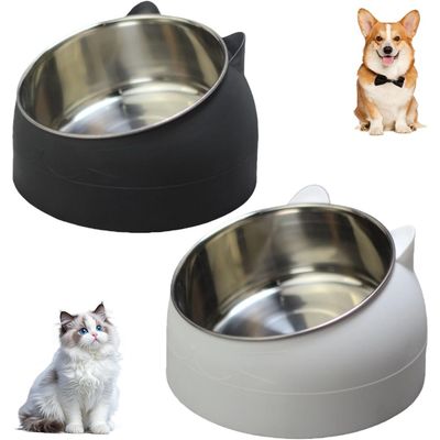 ZooVenture Gamelle Chat Inox 15° Blanc Noir 2P