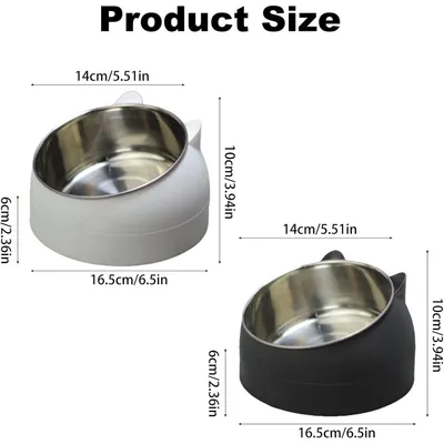 ZooVenture Gamelle Chat Inox 15° Blanc Noir 2P ZooVenture Gamelle Chat Inox 15° Blanc Noir 2P