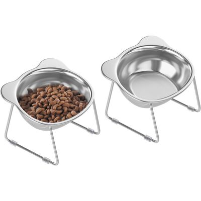 ZooVenture Gamelle Chat Inclinee Acier Inox 2P