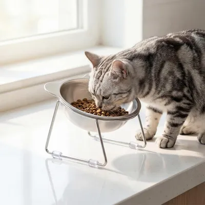 ZooVenture Gamelle Chat Inclinee Acier Inox 2P ZooVenture Gamelle Chat Inclinee Acier Inox 2P