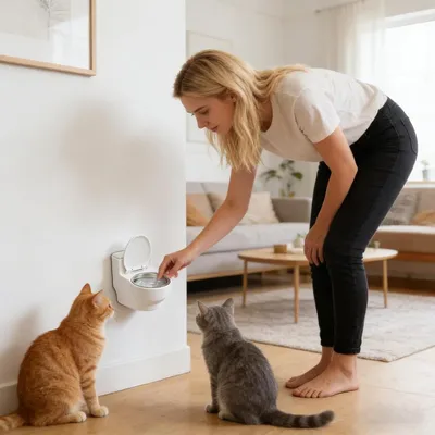 Zoomtopia Gamelle eau surélevée chat chien inox antidérapant blanc Zoomtopia Gamelle eau surélevée chat chien inox antidérapant blanc