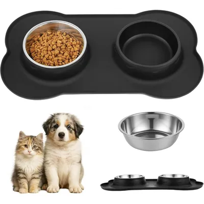 ZooVenture Station Alimentation Inoxydable Silicone ZooVenture Station Alimentation Inoxydable Silicone
