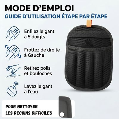 Zoomtopia Gant anti-poils chat chien 5 doigts XL lavable lot 2