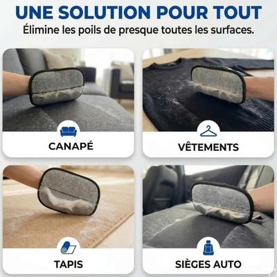 Zoomtopia Gant anti-poils chat chien 5 doigts XL lavable lot 2