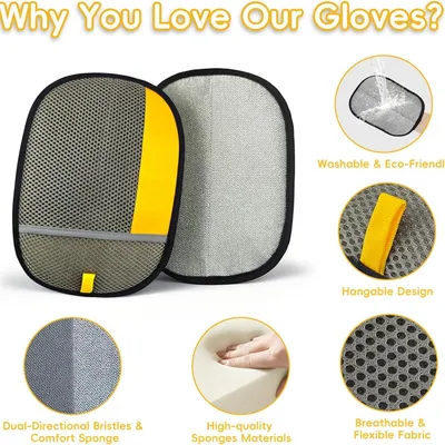 MCBOSON Gants électrostatiques épais épilation douce chiens chats