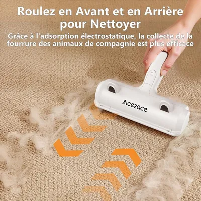 PetTribes Brosse Anti-Poils Animaux - Rouleau Réutilisable Canapé Tapis