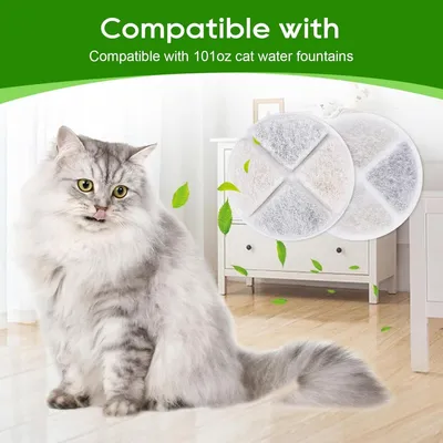 Zoomtopia Lot 8 filtres pour fontaine chat 8,5cm diamètre Zoomtopia Lot 8 filtres pour fontaine chat 8,5cm diamètre
