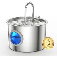 Zoomtopia Fontaine chat acier inox 304 2,2L silencieuse fenêtre eau