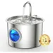 Zoomtopia Fontaine chat acier inox 304 2,2L silencieuse fenêtre eau