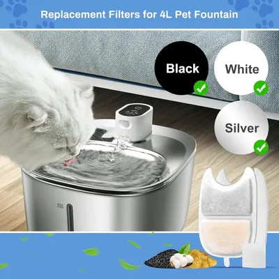Zoomtopia Lot 6 filtres pour fontaine chat 4L quadruple filtration Zoomtopia Lot 6 filtres pour fontaine chat 4L quadruple filtration