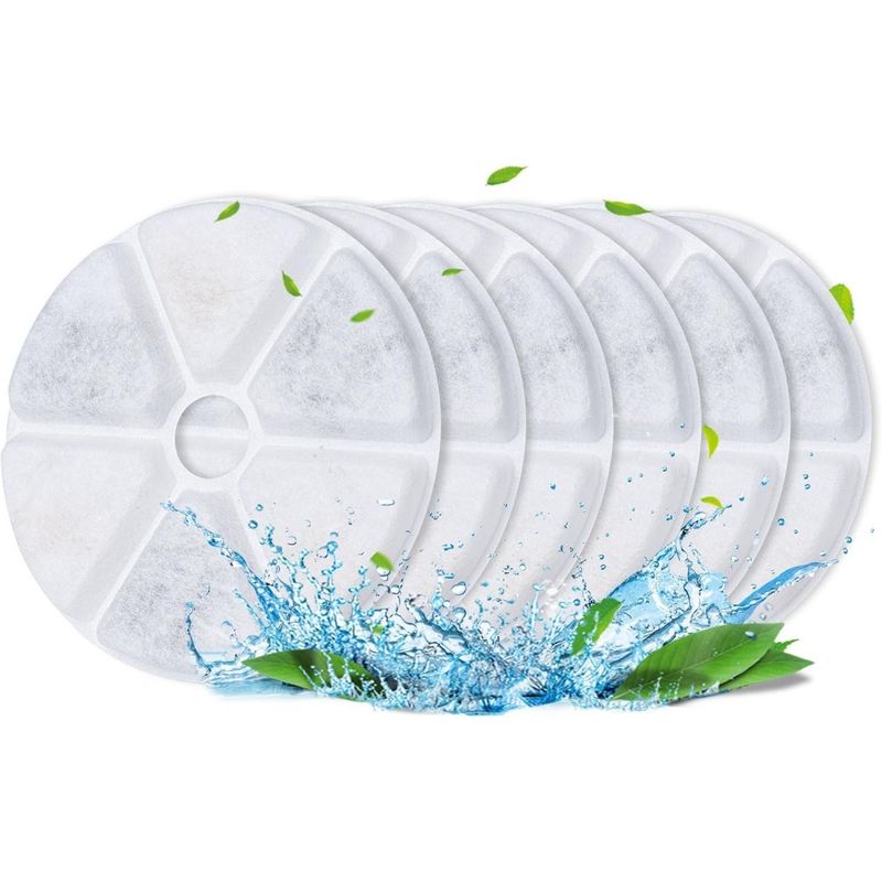 Applicable à BOORCA Lot 6 filtres pour fontaine chat 2,5L triple filtration