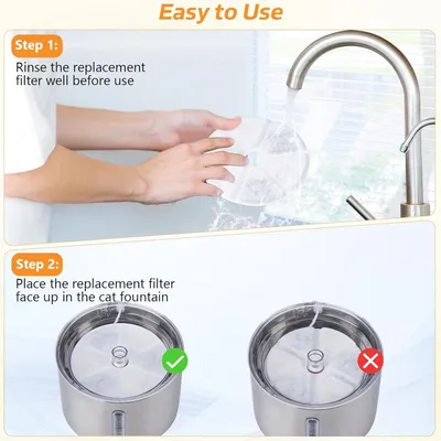 Applicable à BOORCA Lot 6 filtres pour fontaine chat 2,5L triple filtration Applicable à BOORCA Lot 6 filtres pour fontaine chat 2,5L triple filtration