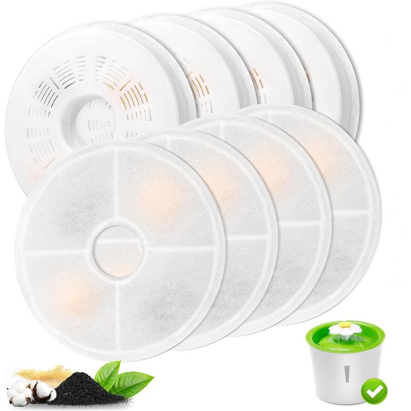 HausPets 8er Set Filter für Katzenbrunnen 3L Kohle Harz