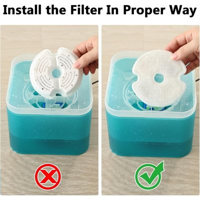 Zoomtopia Juego 4 filtros fuente agua gatos 2,5 L, algodón, carbón resina