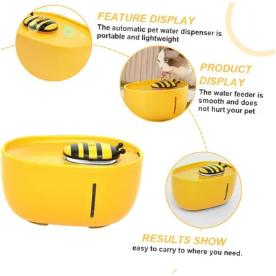 Zoomtopia Distributeur eau chien chat 22x16x13cm jaune Zoomtopia Distributeur eau chien chat 22x16x13cm jaune