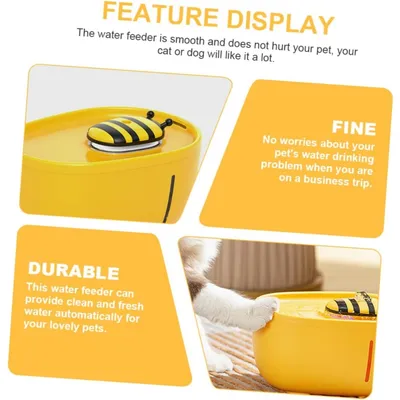 Zoomtopia Distributeur eau chien chat 22x16x13cm jaune Zoomtopia Distributeur eau chien chat 22x16x13cm jaune