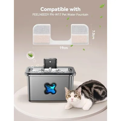 Applicable à FEELNEEDY Lot 6 filtres + 6 éponges pour fontaine FN-W17 3,2L Applicable à FEELNEEDY Lot 6 filtres + 6 éponges pour fontaine FN-W17 3,2L