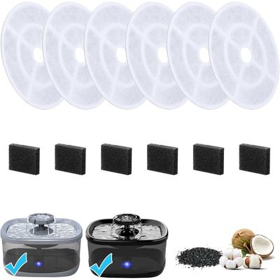 Applicable à SIBAYS Lot 6 filtres pour fontaine FS68 9,5L diamètre 17,8cm