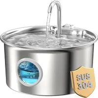 PetTribes Fontaine Eau Chat Inox 2.6L - Distributeur Silencieux Automatique