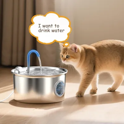 PetTribes Fontaine Eau Chat Inox 2.6L - Distributeur Silencieux Automatique PetTribes Fontaine Eau Chat Inox 2.6L - Distributeur Silencieux Automatique