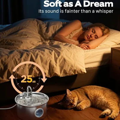 PetTribes Fontaine Eau Chat Inox 2.6L - Distributeur Silencieux Automatique PetTribes Fontaine Eau Chat Inox 2.6L - Distributeur Silencieux Automatique