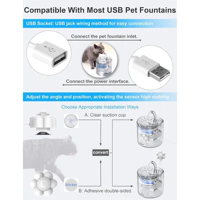 Applicable à HAPUP Capteur mouvement PIR pour fontaine chat USB 5V 1A Applicable à HAPUP Capteur mouvement PIR pour fontaine chat USB 5V 1A
