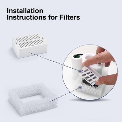 HausPets Aplicable filtros carbón espuma fuente gatos NautyPaws (paquete 8)
