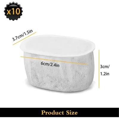 Zoomtopia Lot 10 filtres pour fontaine chat W300/W500 2L Zoomtopia Lot 10 filtres pour fontaine chat W300/W500 2L