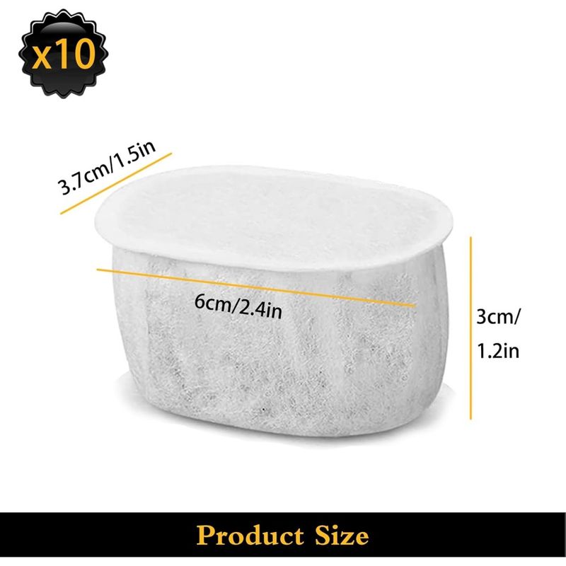 Zoomtopia Lot 10 filtres pour fontaine chat W300/W500 2L