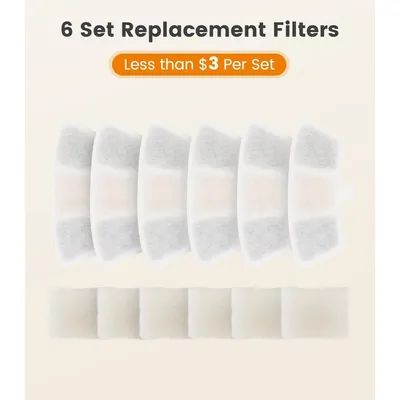 Zoomtopia Lot 6 filtres pour fontaine PW04 3,5L acier inox Zoomtopia Lot 6 filtres pour fontaine PW04 3,5L acier inox