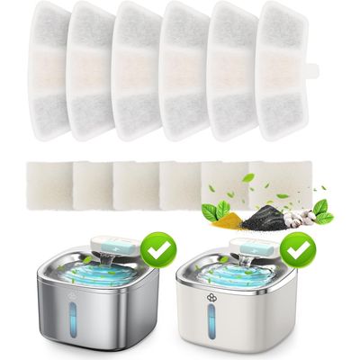 Zoomtopia Lot 6 filtres pour fontaine PW04 3,5L acier inox