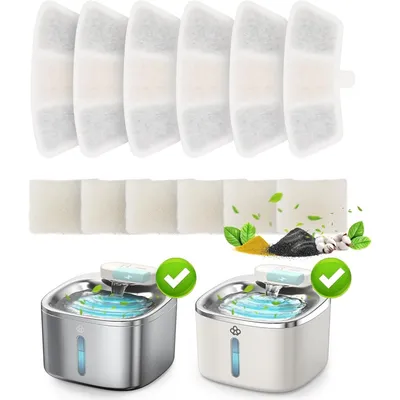 Zoomtopia Lot 6 filtres pour fontaine PW04 3,5L acier inox Zoomtopia Lot 6 filtres pour fontaine PW04 3,5L acier inox