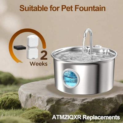 Applicable à ATMZIQXR Lot 6 filtres + 6 éponges pour fontaine S18 2,6L