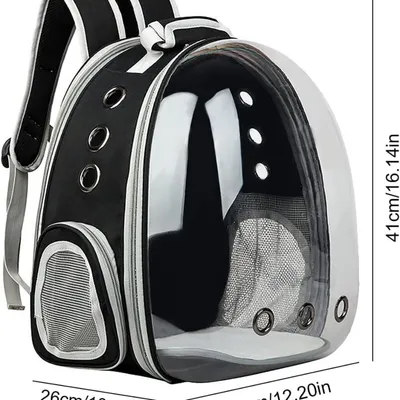 MCBOSON Sac à dos animal compartiments transparents noir MCBOSON Sac à dos animal compartiments transparents noir