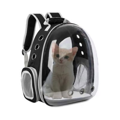 MCBOSON Sac à dos animal compartiments transparents noir
