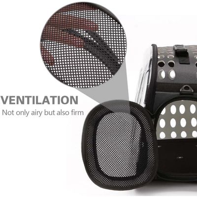 Zoomtopia Bolsa transportadora plegable para gatos 42x26x35 cm, malla negra