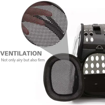 Zoomtopia Sac transport chat pliable 42x26x35cm noir maille Zoomtopia Sac transport chat pliable 42x26x35cm noir maille