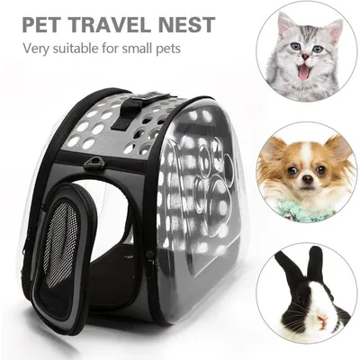 Zoomtopia Sac transport chat pliable 42x26x35cm noir maille Zoomtopia Sac transport chat pliable 42x26x35cm noir maille