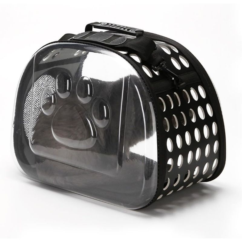 Zoomtopia Sac transport chat pliable 42x26x35cm noir maille