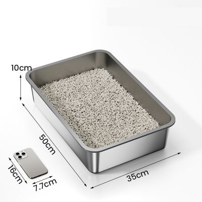 ZooVenture Bac Litière Inox - 50x35x10 cm, Anti-Rouille