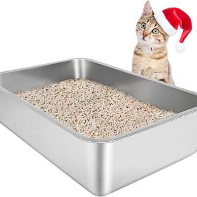 ZooVenture Bac Litière Inox - 50x35x10 cm, Anti-Rouille