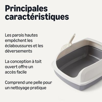 MCBOSON Parois hautes ouverture dessus bac à litière chat
