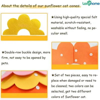 Zoomtopia Collier cône fleuri chat convalescence 2 pièces taille M Zoomtopia Collier cône fleuri chat convalescence 2 pièces taille M