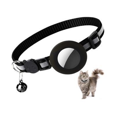 Airtag-Katzenhalsband, Sicherheitsverschluss, Glöckchen, 22-35 cm