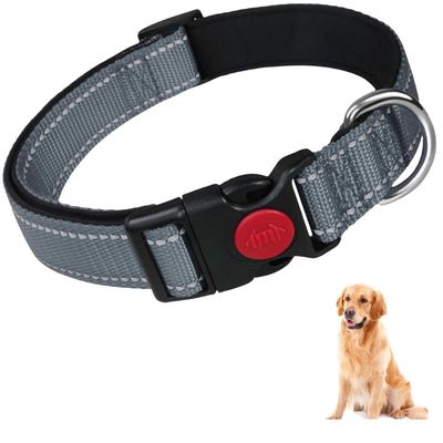 ZooVenture Hundehalsband Katze Reflektierend Nacht Grau XL